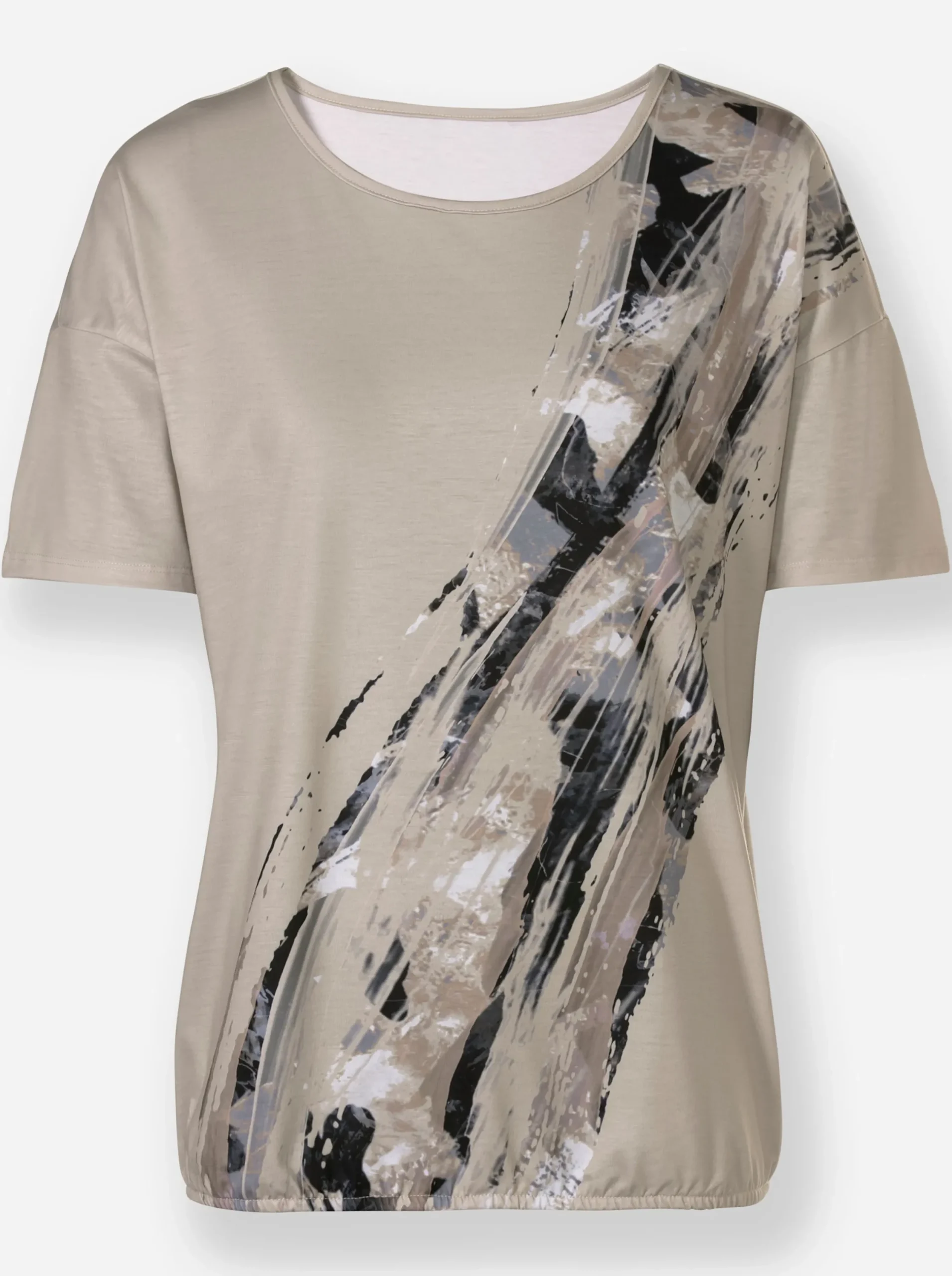 Shirts| Print-Shirt sand-schwarz-bedruckt