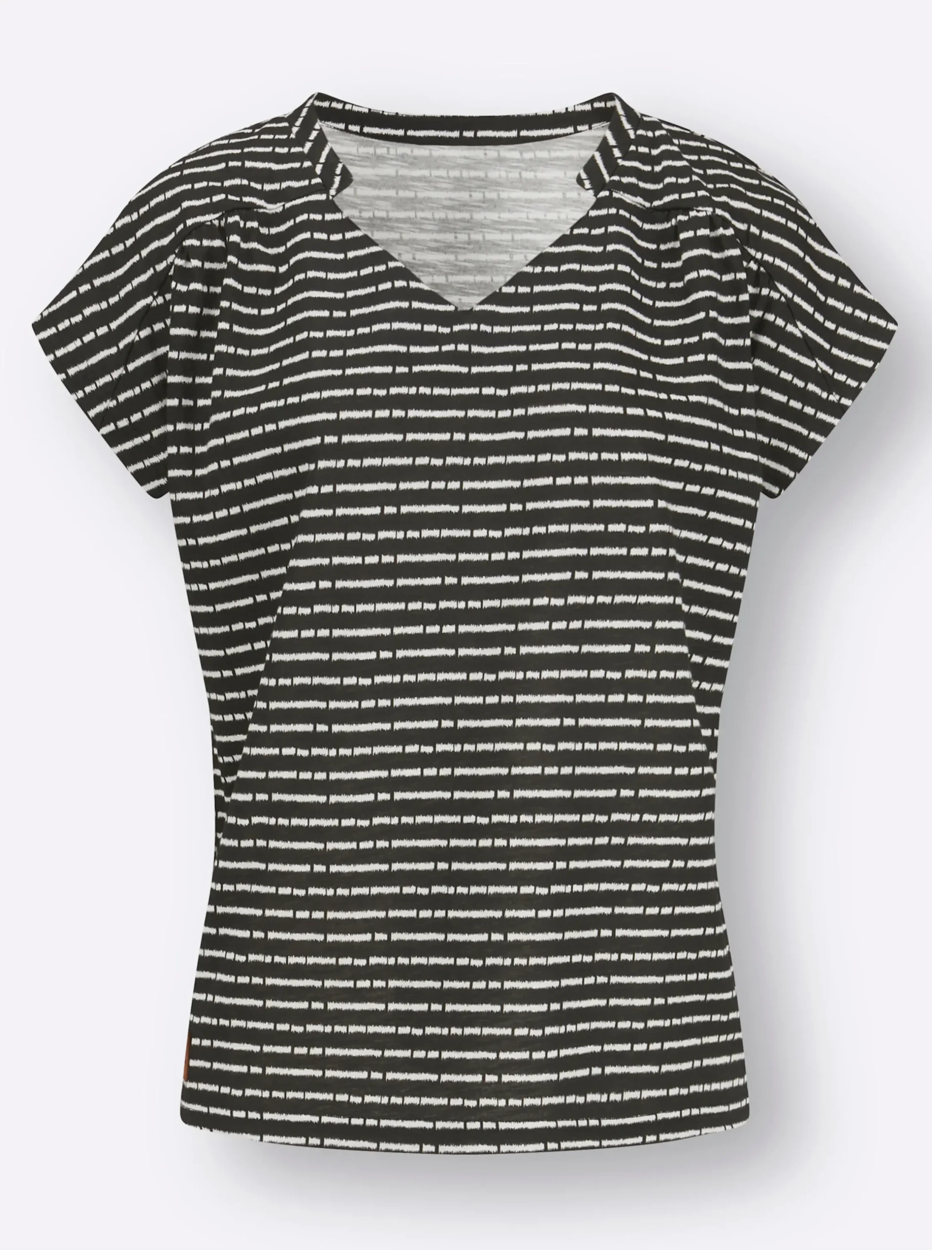 Shirts| Print-Shirt schwarz-ecru-geringelt