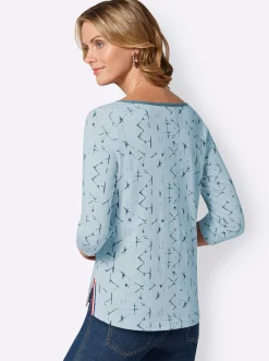 Shirts| Print-Shirt aus reiner Baumwolle blau-bedruckt