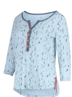 Shirts| Print-Shirt aus reiner Baumwolle blau-bedruckt