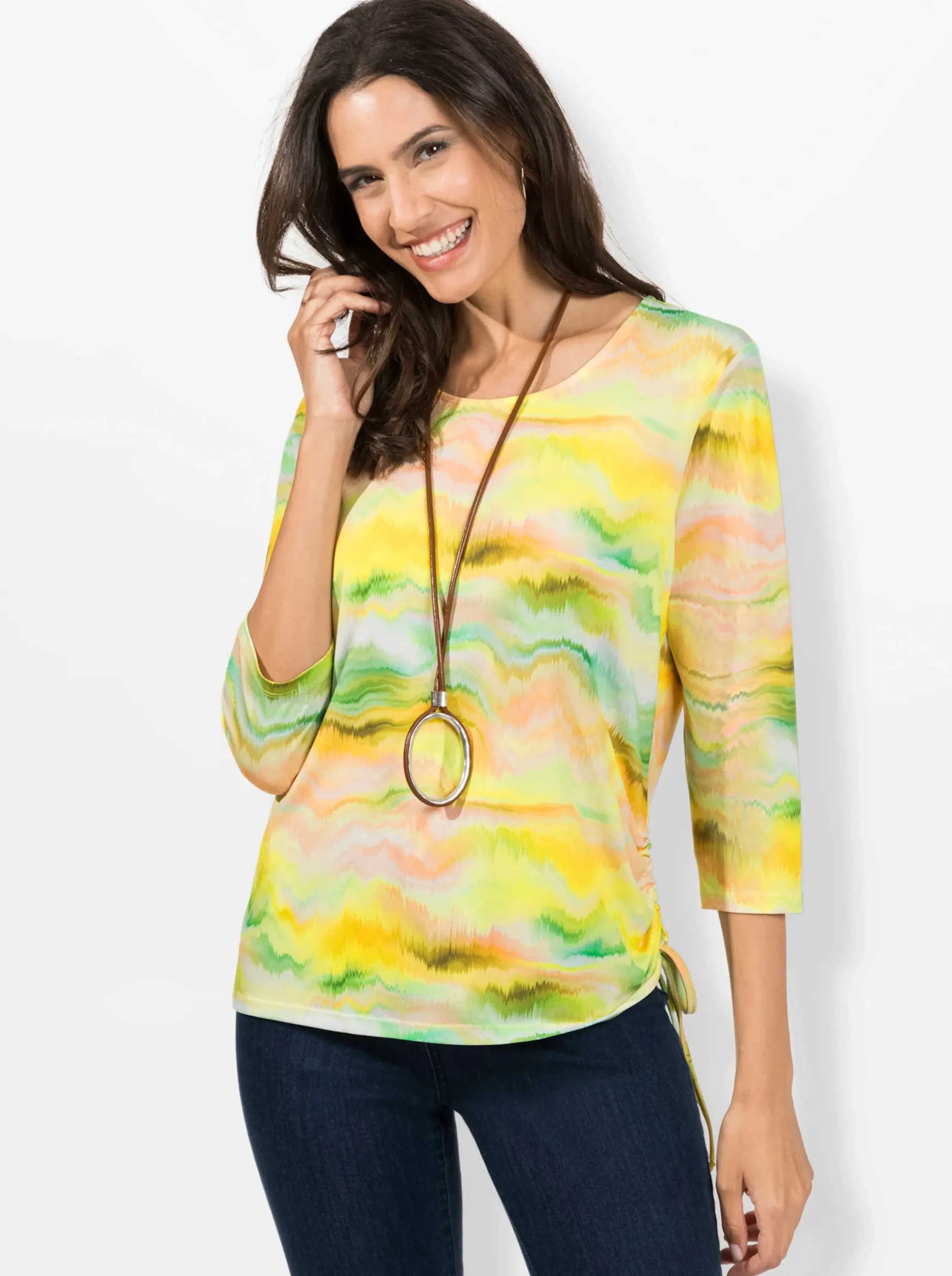 Shirts| Print-Shirt im Digitaldruck limone-puder-bedruckt