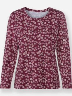 Shirts| Print-Shirt im floralen Dessin burgund-bedruckt