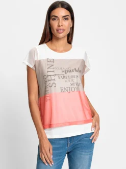 Shirts|heine Print-Shirt im Lagenlook ecru-sesam-bedruckt