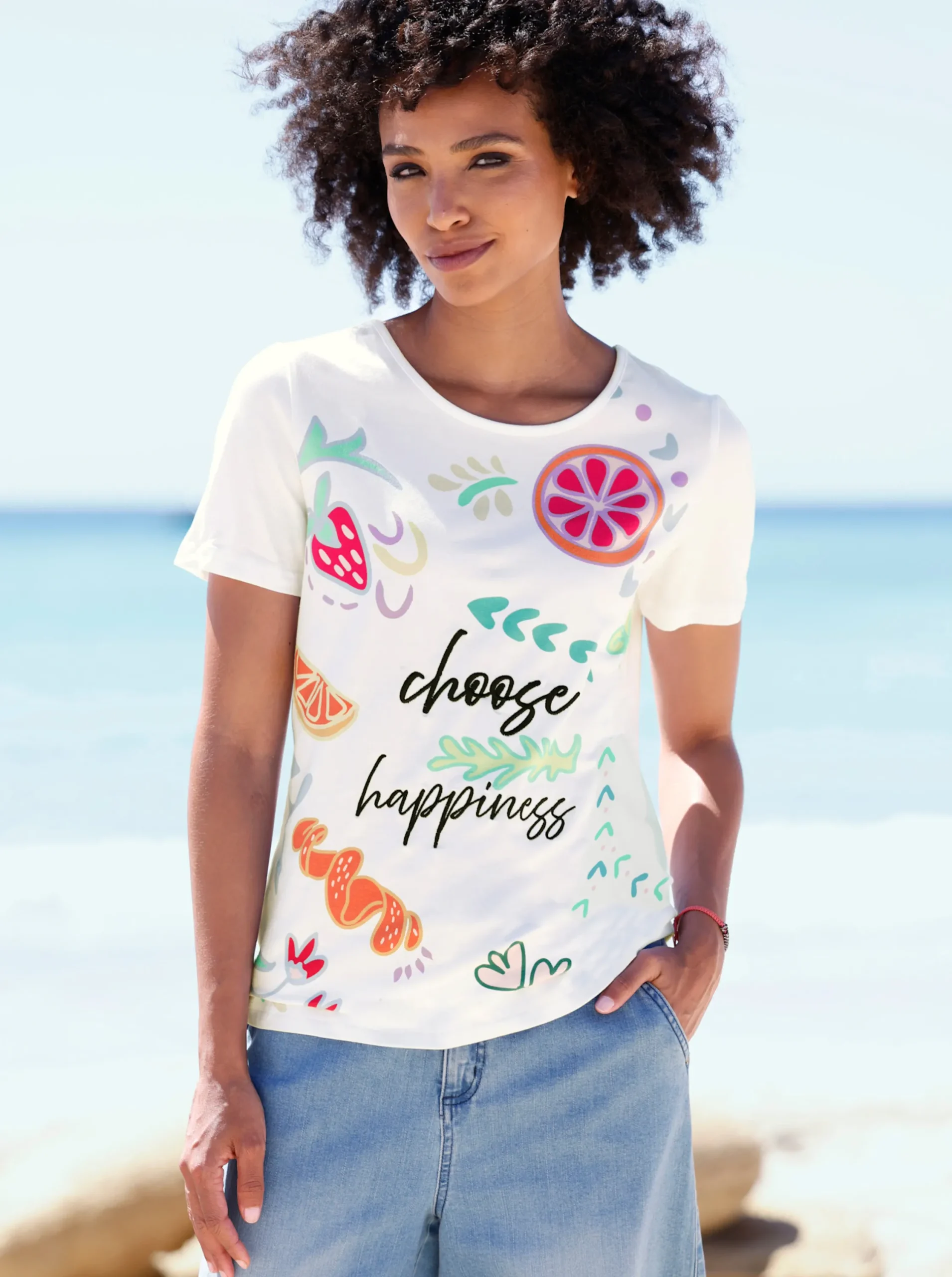 Shirts|heine Print-Shirt mit Lettering weiß-bedruckt