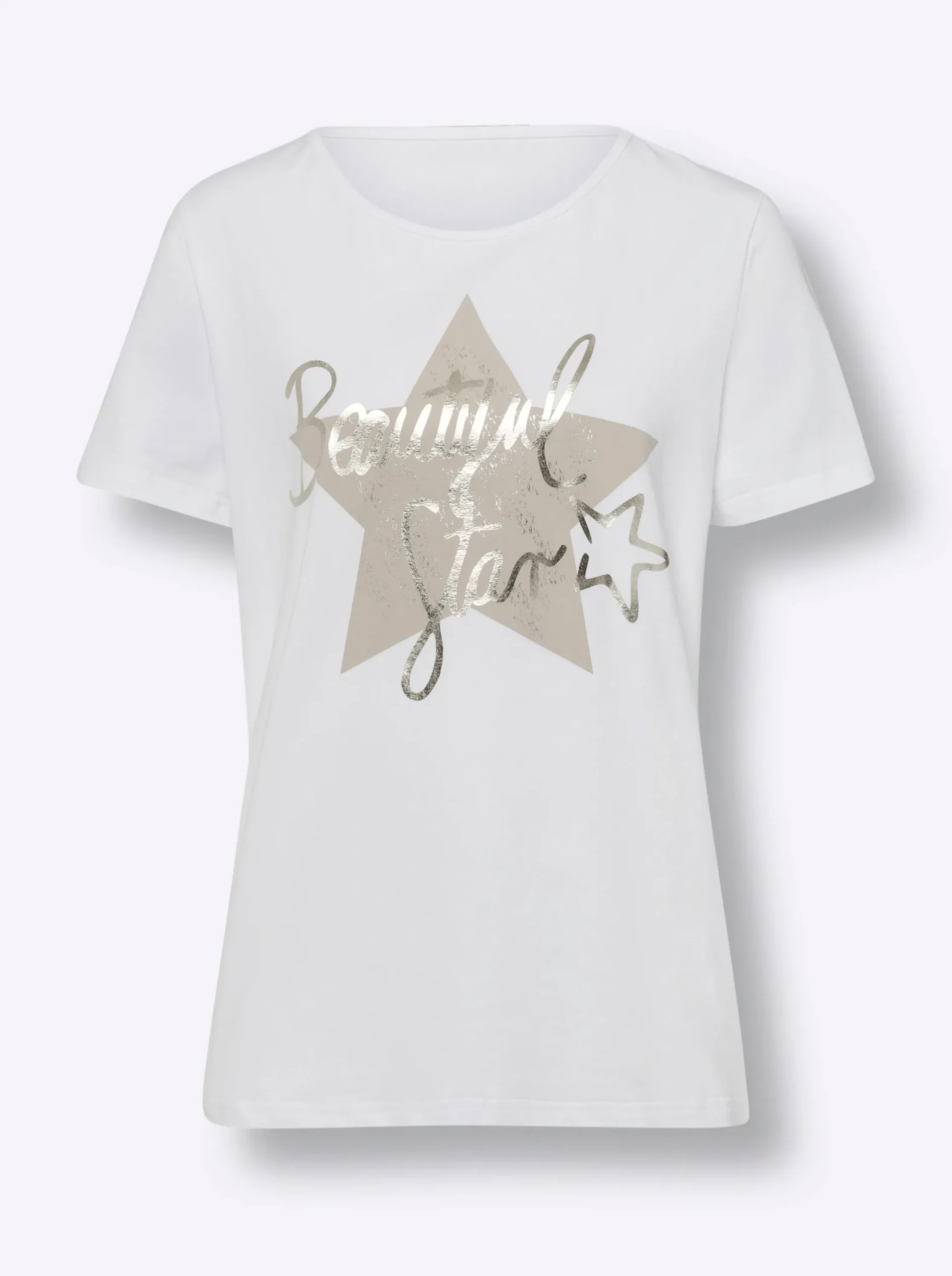 Shirts|heine Print-Shirt mit Stern-Print weiß