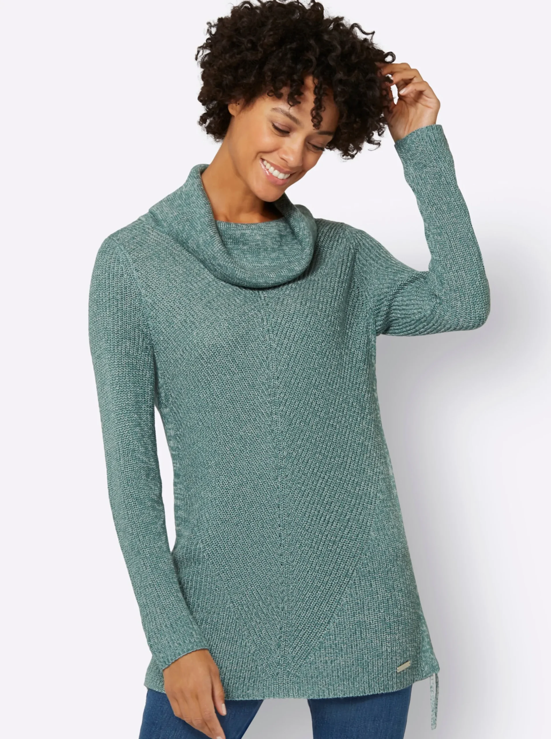 Pullover| Pullover jade-ecru-meliert