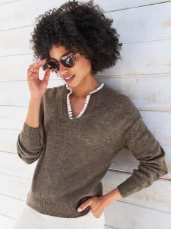 Pullover|heine Pullover dunkeltaupe-meliert