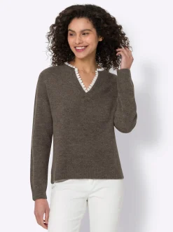 Pullover|heine Pullover dunkeltaupe-meliert