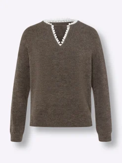 Pullover|heine Pullover dunkeltaupe-meliert