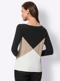 Pullover|heine Pullover beige-schwarz-gemustert