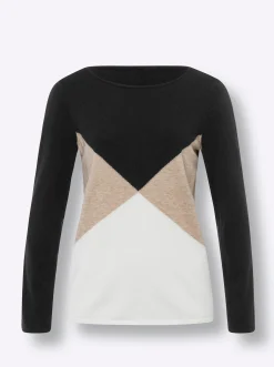Pullover|heine Pullover beige-schwarz-gemustert