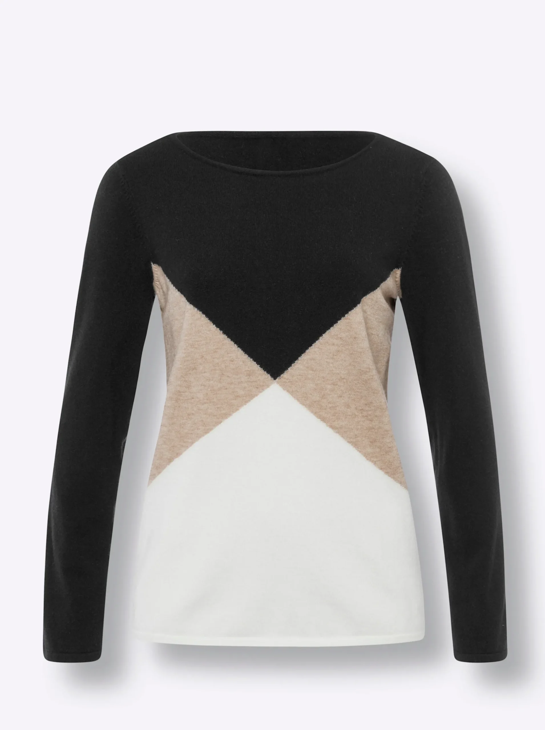 Pullover|heine Pullover beige-schwarz-gemustert