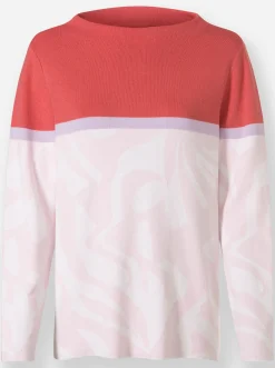 Pullover|heine Pullover grapefruit-flieder-gemustert
