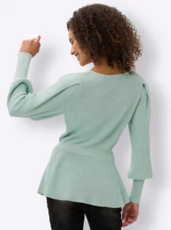 Pullover|heine Pullover kalkmint-ecru-meliert