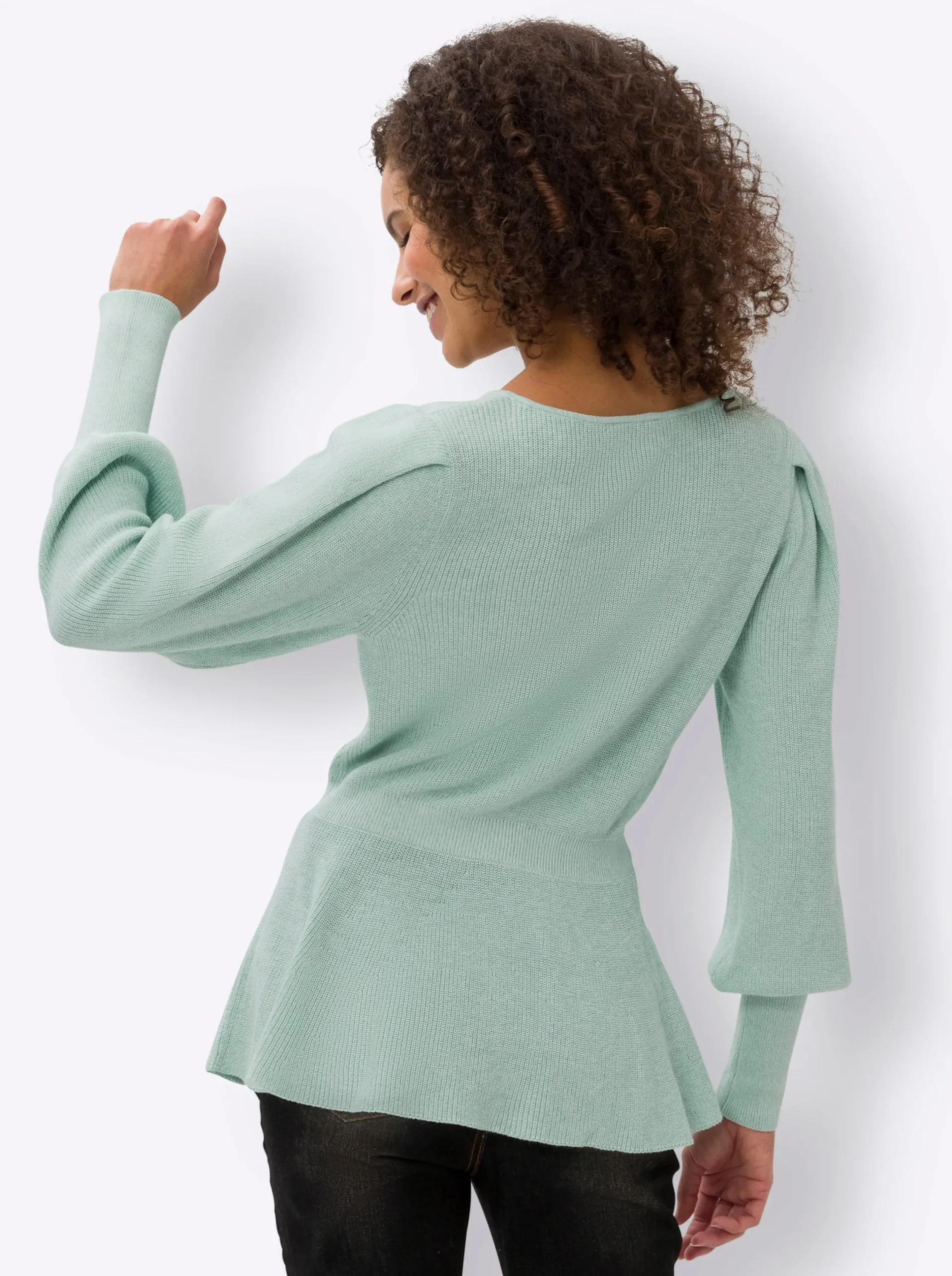 Pullover|heine Pullover kalkmint-ecru-meliert