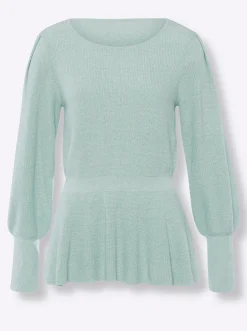 Pullover|heine Pullover kalkmint-ecru-meliert