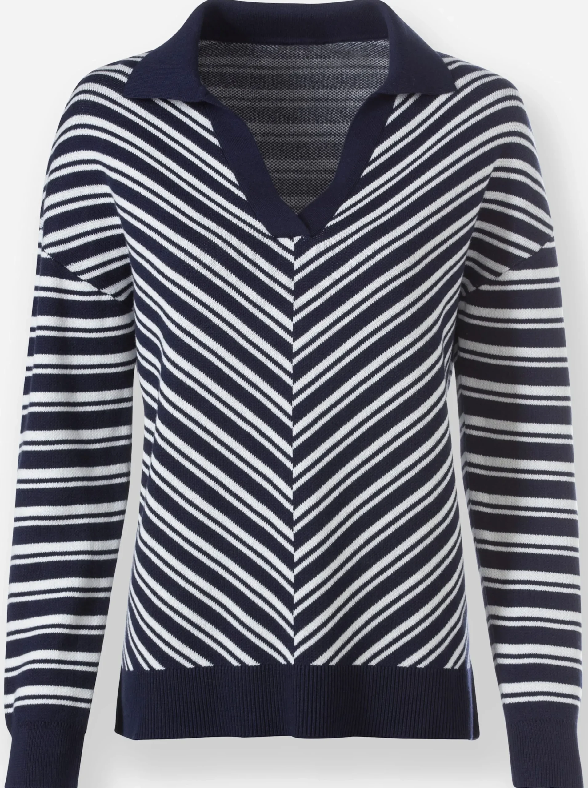 Pullover|heine Pullover marine-ecru-gemustert