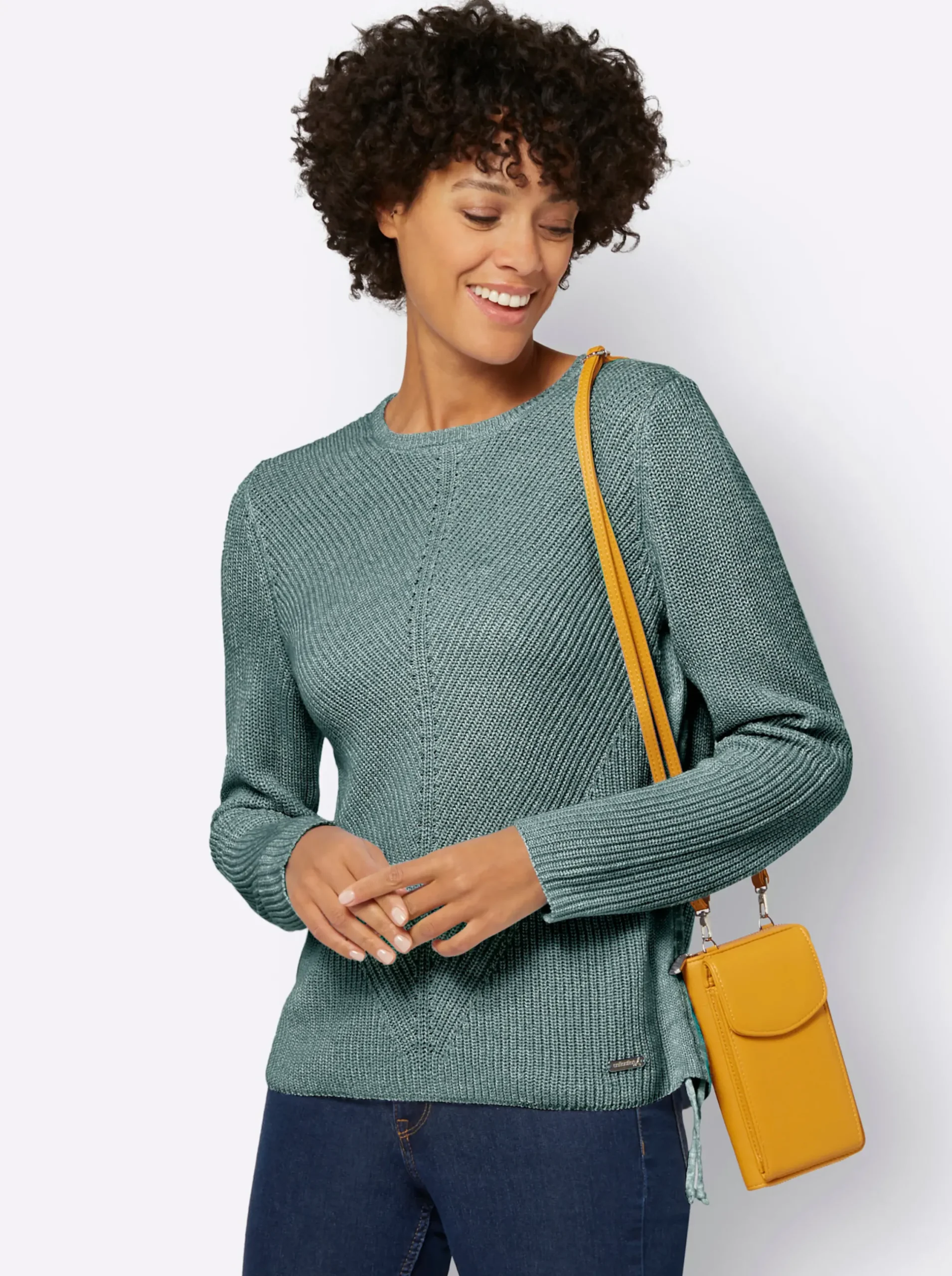 Pullover| Pullover jade-ecru-meliert