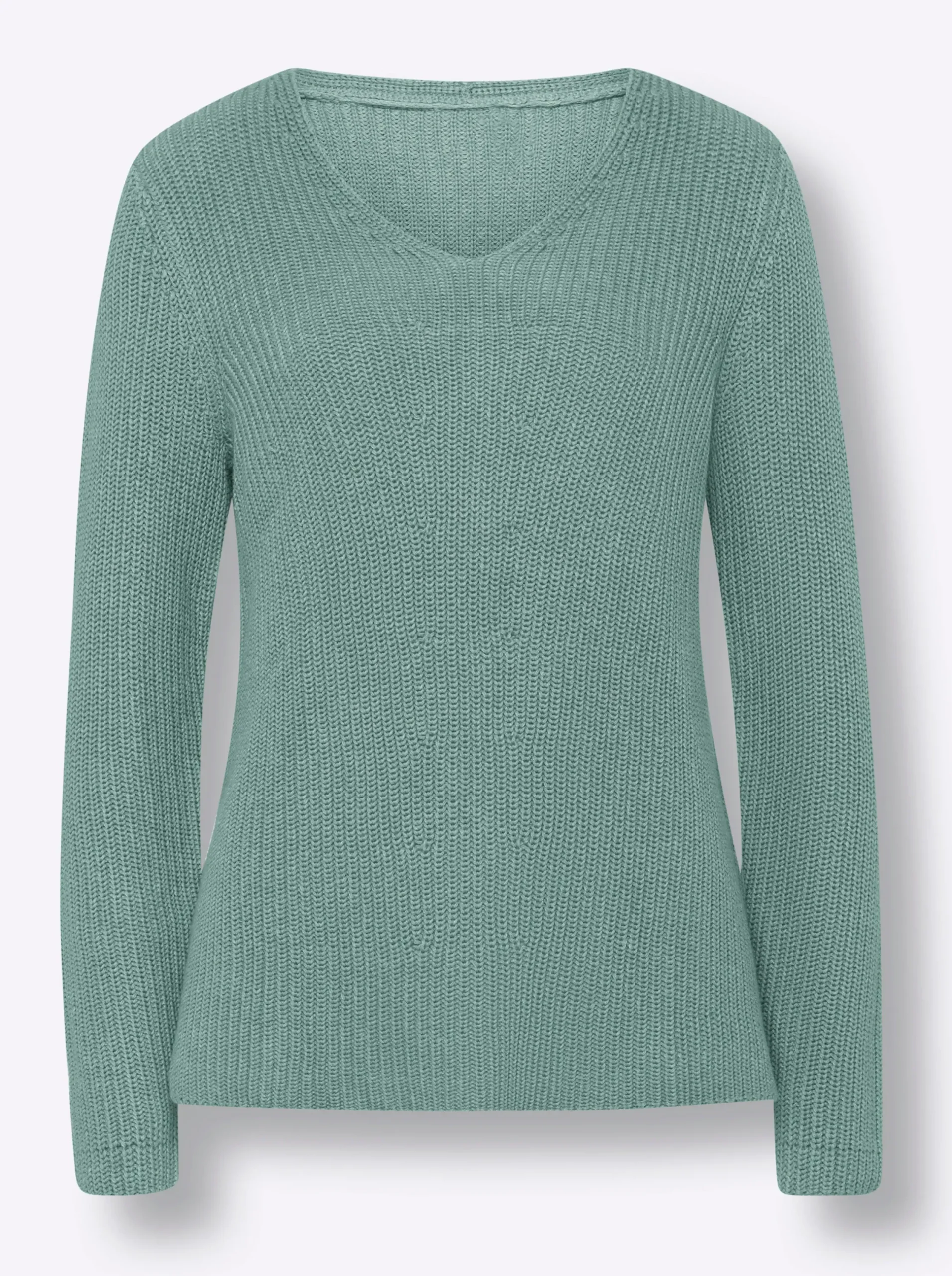 Pullover|heine Pullover im Rippenstrick salbei