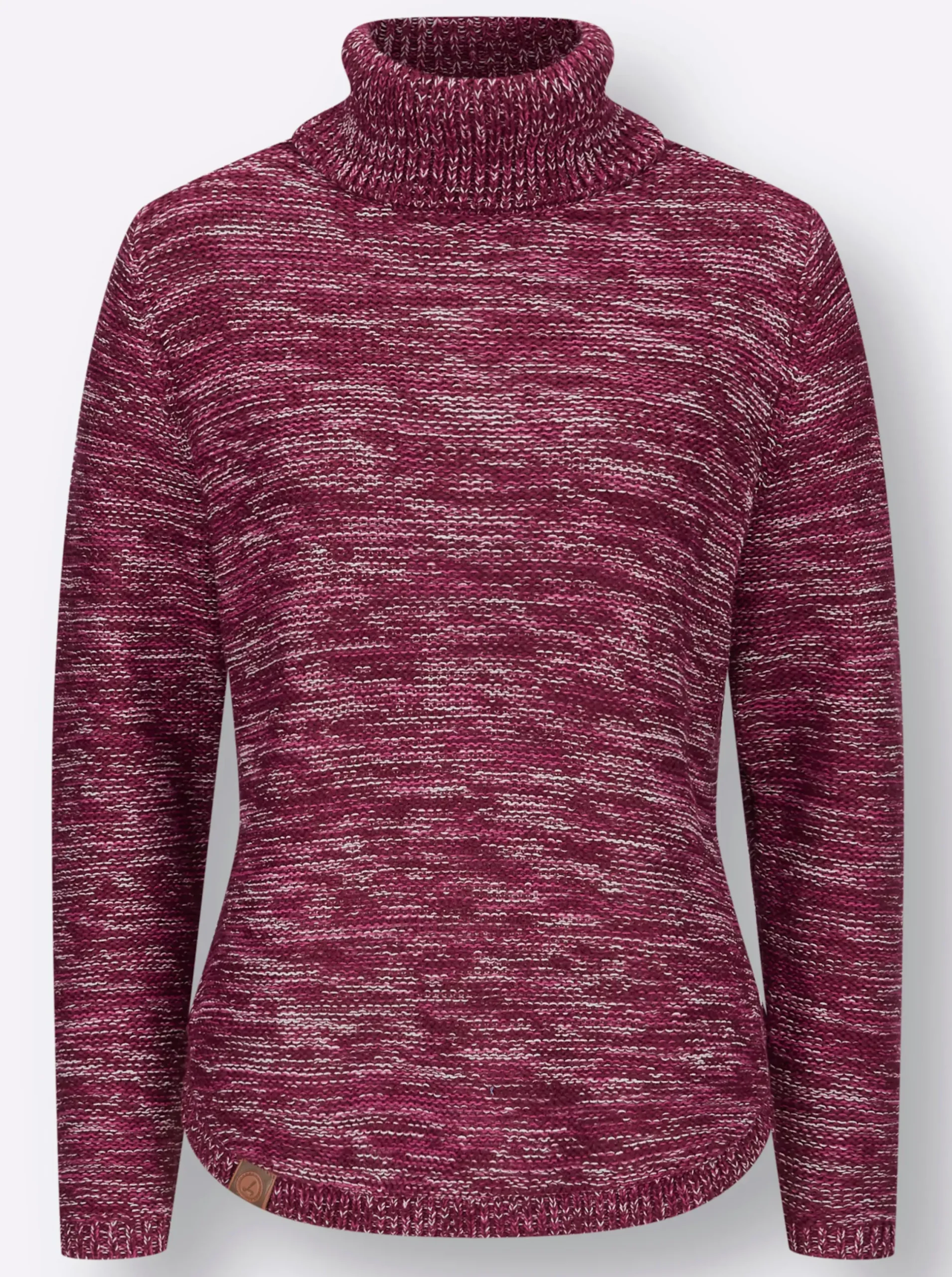 Pullover| Pullover mit Rollkragen bordeaux-meliert