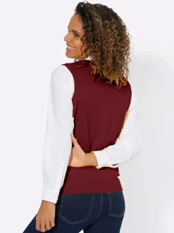 Pullover| Pullunder dunkelrot-meliert