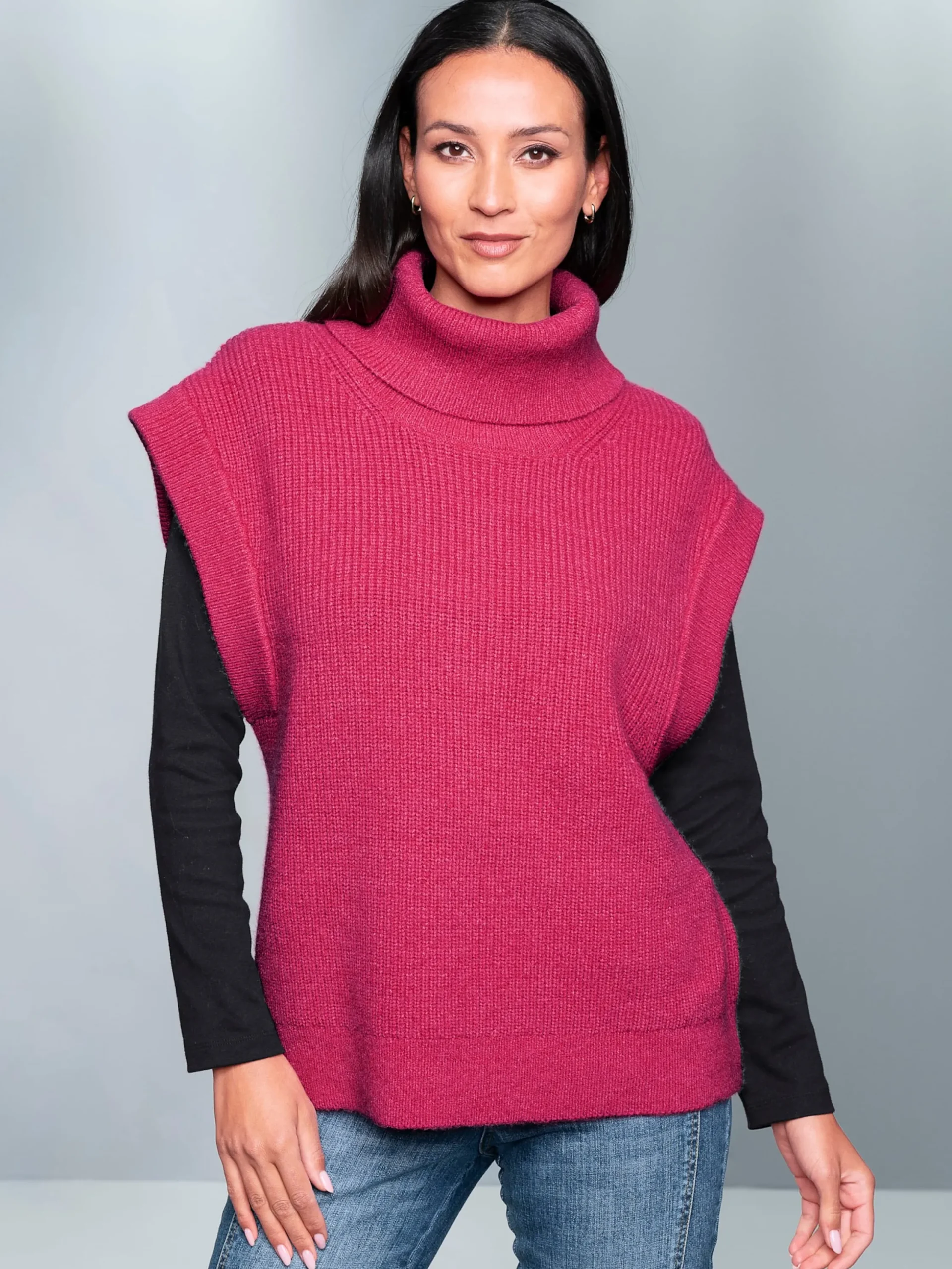Pullover|heine Pullunder fuchsia-meliert