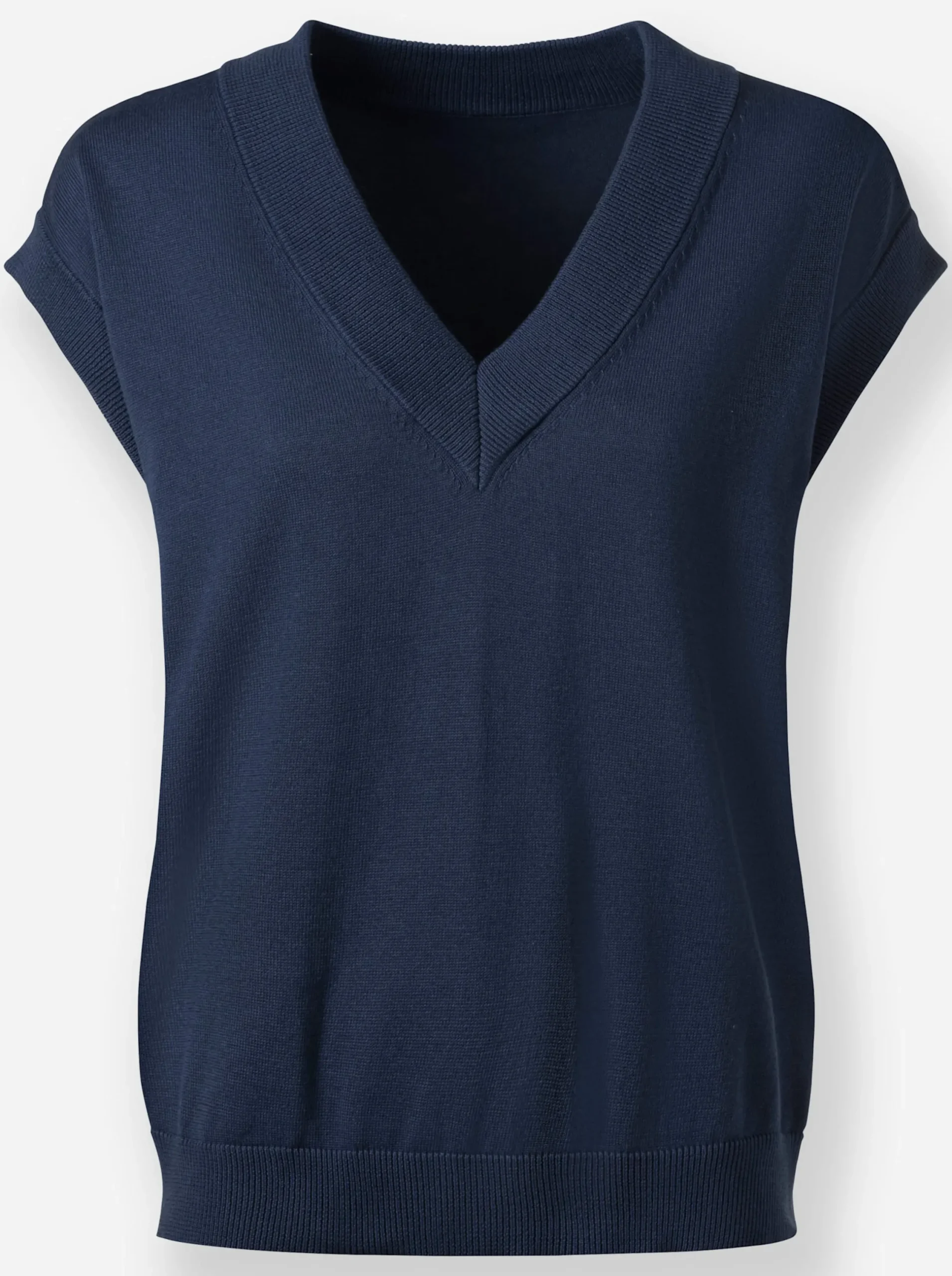 Pullover| Pullunder aus weichem Feinstrick dunkelblau
