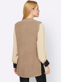 Pullover|heine Pullunder mit hohen Seitenschlitzen beige-meliert