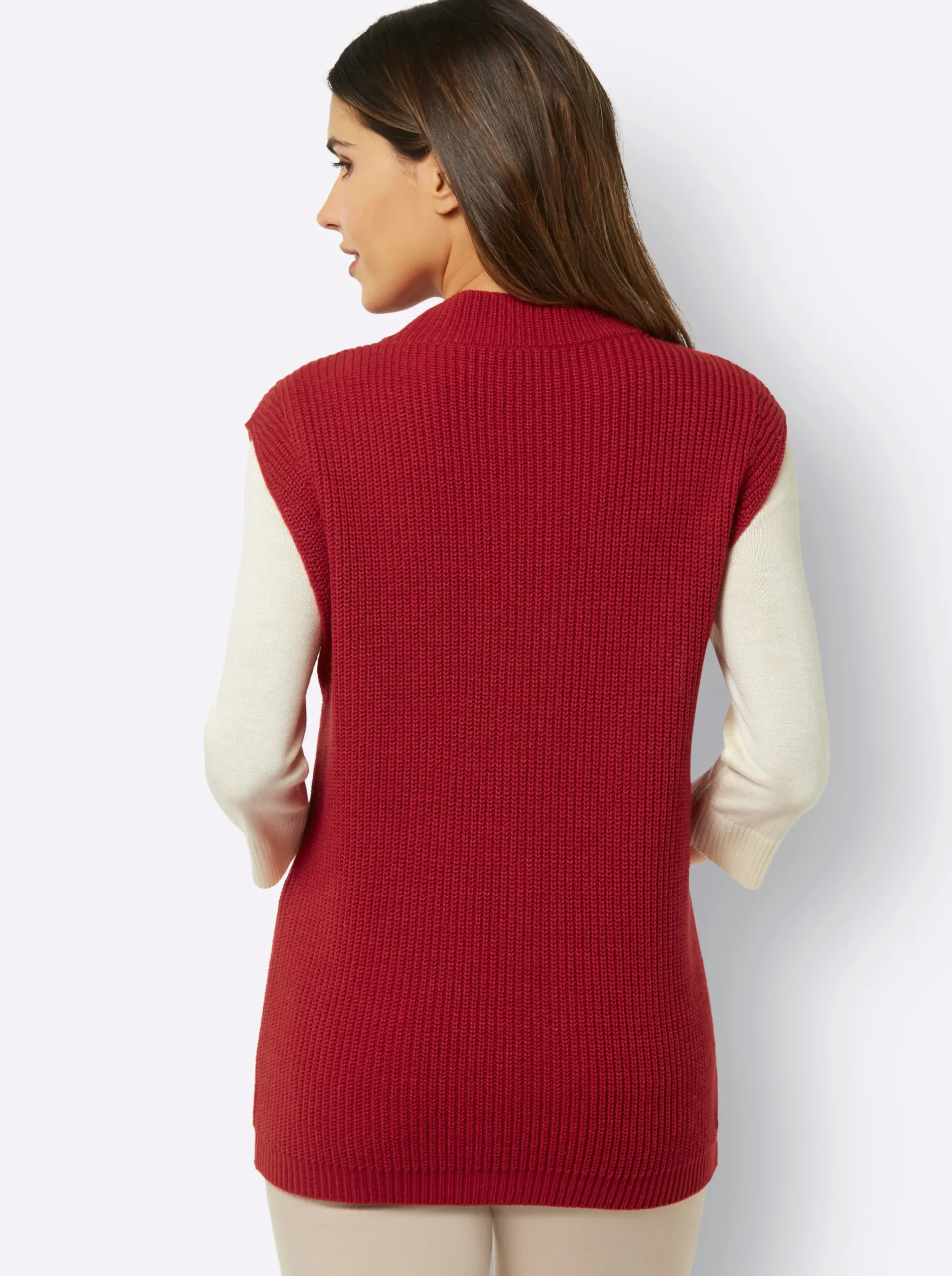 Pullover| Pullunder mit Merinowolle rot