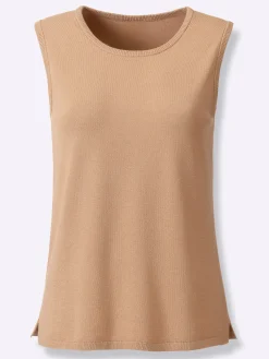 Shirts|heine Pullunder mit Seitenschlitzen camel