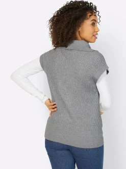 Pullover|heine Pullunder mit variablem Kragen grau-meliert