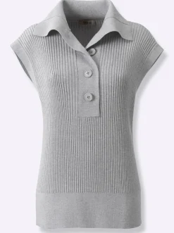 Pullover|heine Pullunder mit variablem Kragen grau-meliert
