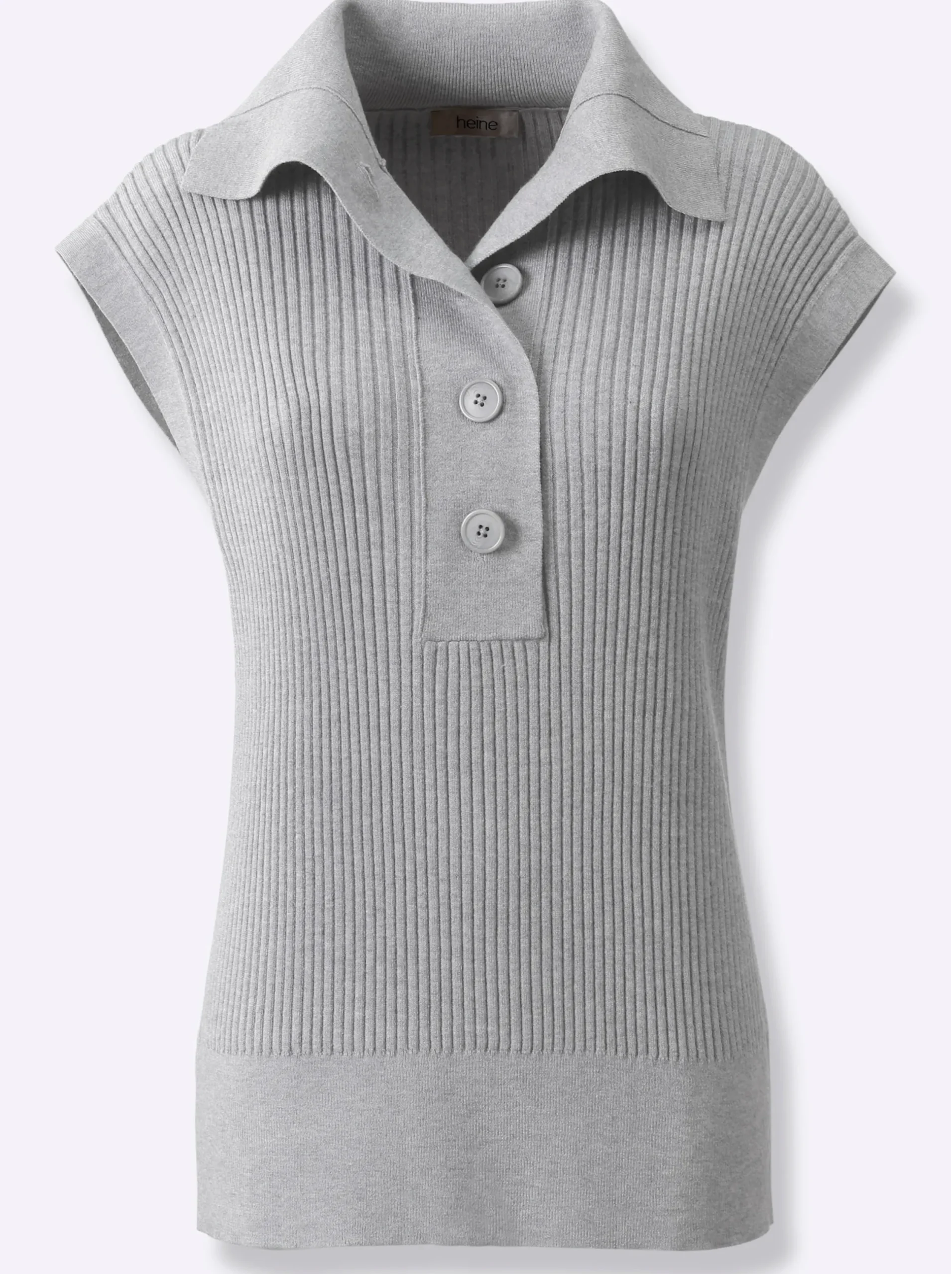 Pullover|heine Pullunder mit variablem Kragen grau-meliert