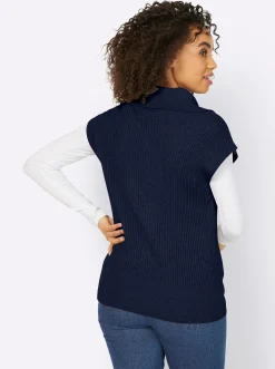 Pullover|heine Pullunder mit variablem Kragen marine