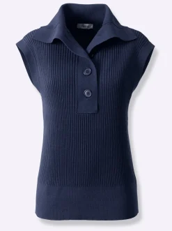 Pullover|heine Pullunder mit variablem Kragen marine