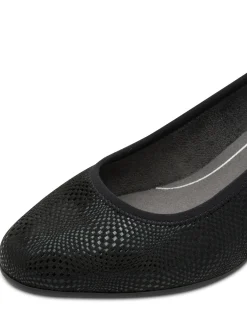 Pumps|Jana Pumps mit Reptil-Prägung schwarz