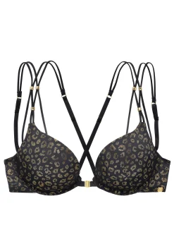 Bhs|JETTE Push-up-BH schwarz-gold