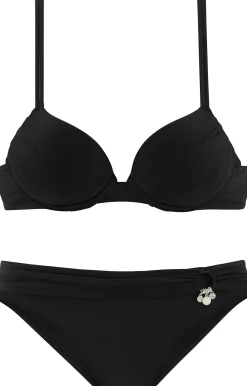 Bikinis|s.Oliver Push-Up-Bikini schwarz