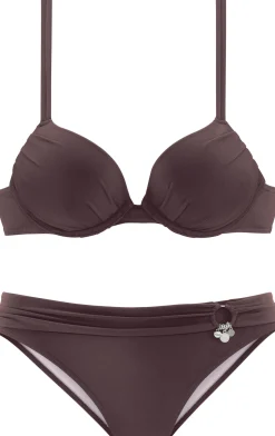 Bikinis|s.Oliver Push-Up-Bikini braun
