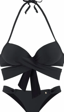 Bikinis|s.Oliver Push-Up-Bikini schwarz