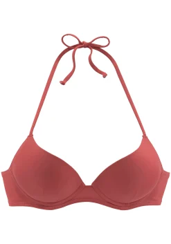 Bikinis|LASCANA Push-Up-Bikini-Top rostrot