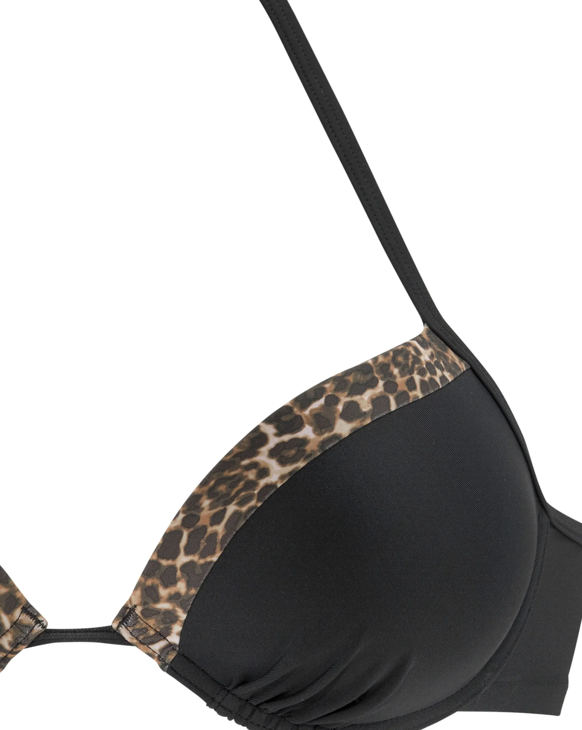 Bikinis|LASCANA Push-Up-Bikini-Top schwarz-leo