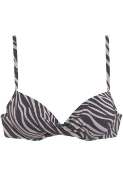 Bikinis|LASCANA Push-Up-Bikini-Top schwarz-bedruckt