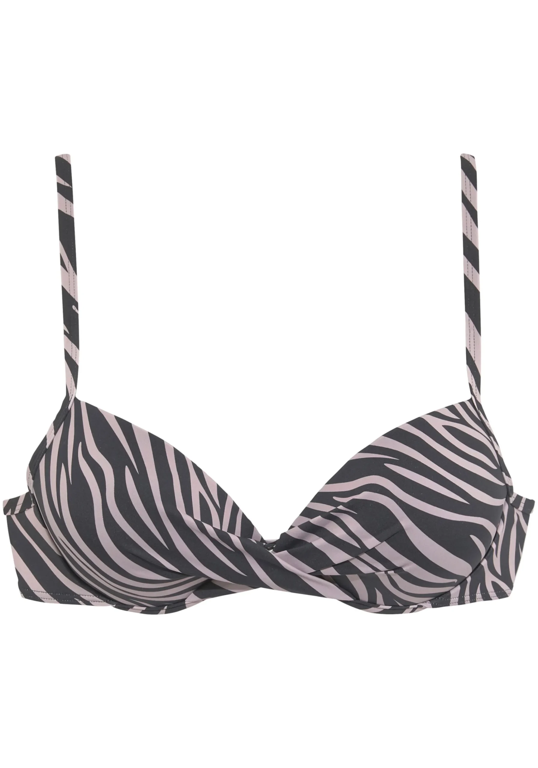 Bikinis|LASCANA Push-Up-Bikini-Top schwarz-bedruckt