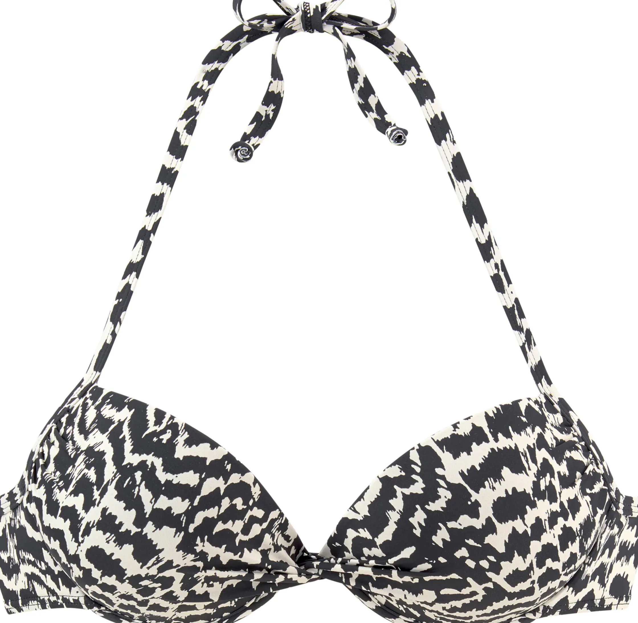 Bikinis|LASCANA Push-Up-Bikini-Top schwarz-creme