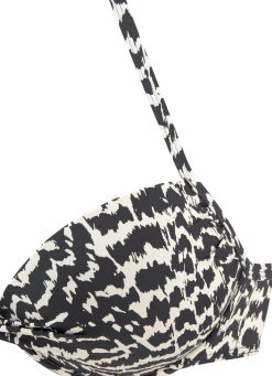 Bikinis|LASCANA Push-Up-Bikini-Top schwarz-creme