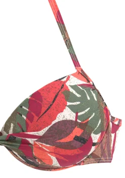 Bikinis|LASCANA Push-Up-Bikini-Top rotbedruckt