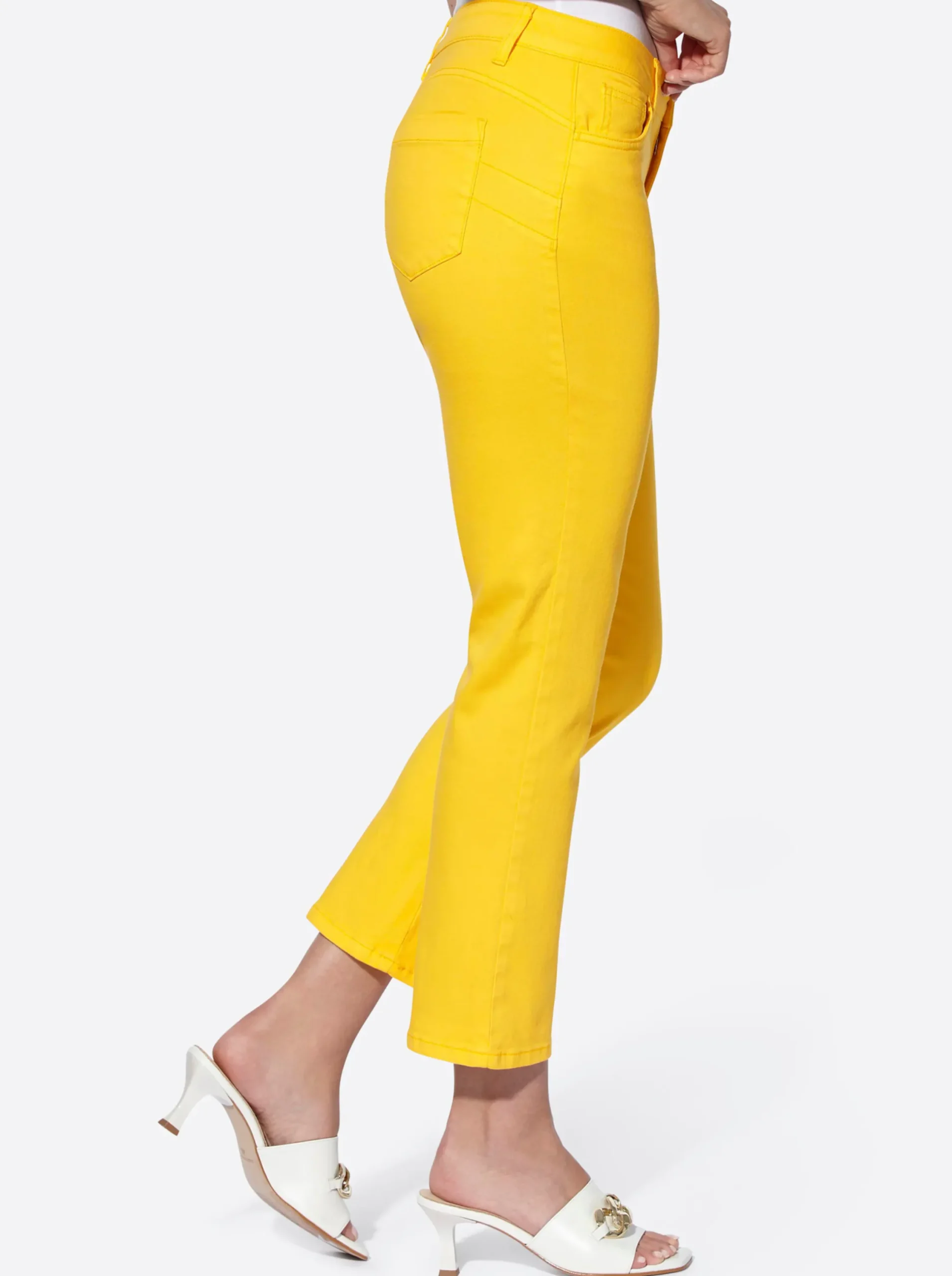 Jeans|heine Push-up-Jeans mit Glitzer-Appilkation sonnengelb