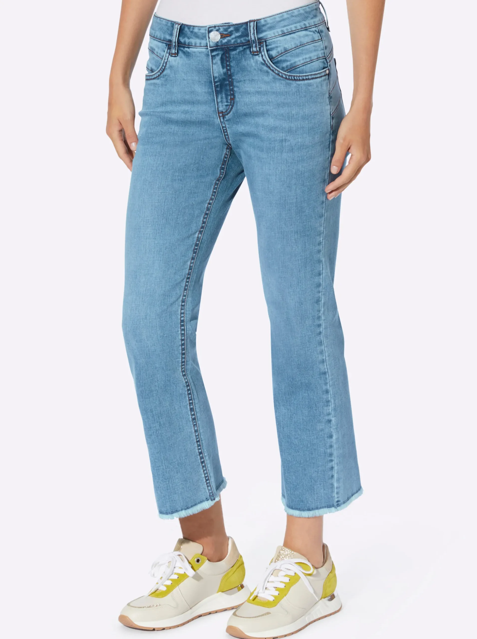Jeans|heine Push-up-Jeans mit Stickerei und Ziersteinchen blue-bleached
