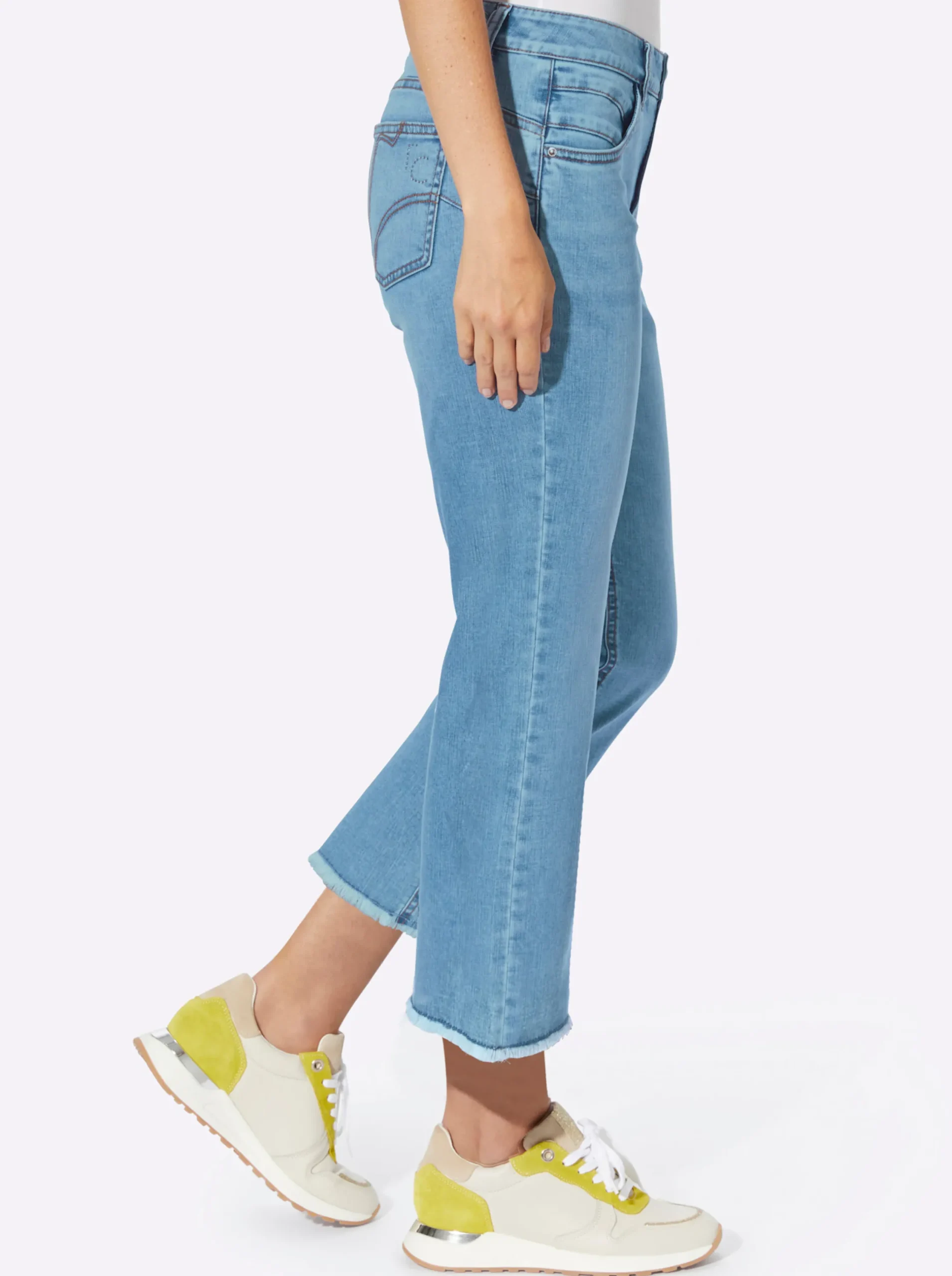 Jeans|heine Push-up-Jeans mit Stickerei und Ziersteinchen blue-bleached